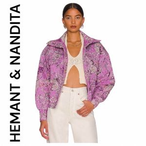 Anthropologie Hemant & Nandita MAVI Bomber Quilted Jacket NWT Medium Orchid